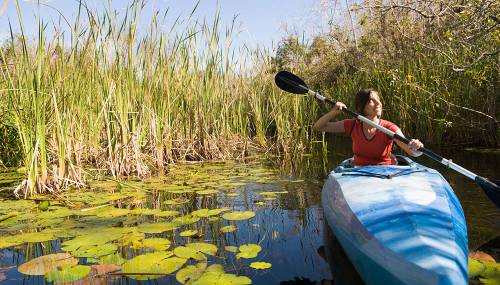 woman in kayak